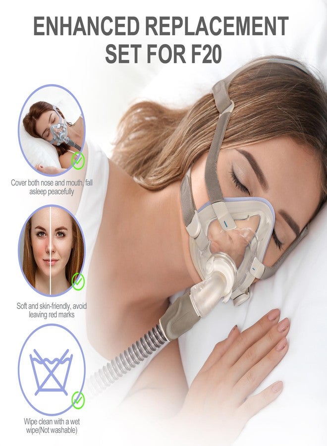 MEDICOLOR 2 Packs Replacement F20 Fabric Mask Cushion (L) for AirFit F20 & Airtouch F20, Full Face Mask Wrapped by Breathable Fabric, F20 Cushion for CPAP Users, No Silicone Contact & Stuffiness (Purple,Large) - Image 2